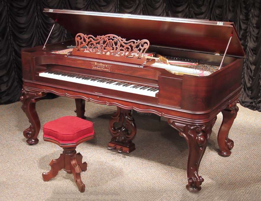 1873 Bradbury Square Grand Piano Equipped With Pianomation Player System